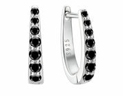 925 Silver 2MM 0.21CT Moissanite diamond hoop clip Earrings