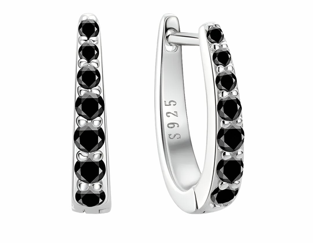 925 Silver 2MM 0.21CT Moissanite diamond hoop clip Earrings
