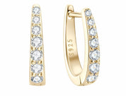 925 Silver 2MM 0.21CT Moissanite diamond hoop clip Earrings