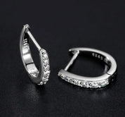 925 Silver 2MM 0.21CT Moissanite diamond hoop clip Earrings