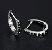 925 Silver 2MM 0.21CT Moissanite diamond hoop clip Earrings