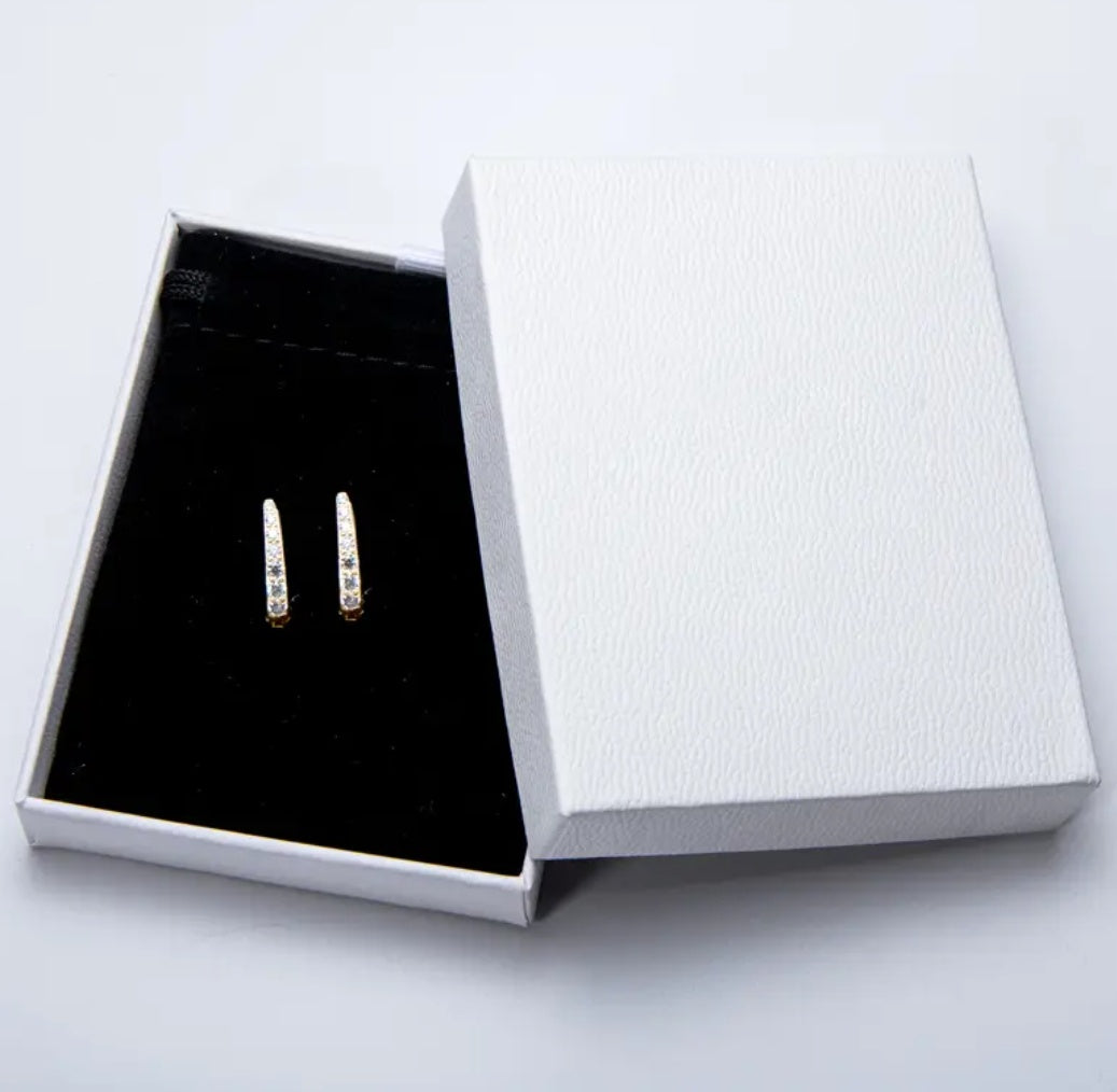 925 Silver 2MM 0.21CT Moissanite diamond hoop clip Earrings