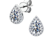 925 Silver 5MM 0.5CT Moissanite Diamond Pear Earrings