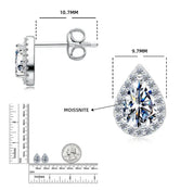925 Silver 5MM 0.5CT Moissanite Diamond Pear Earrings