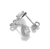 925 Silver 5MM 0.5CT Moissanite Diamond Pear Earrings