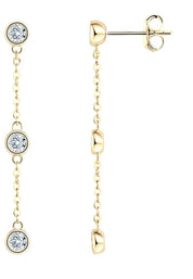 925 Silver 3MM 0.1CT Tassel Moissanite Diamond Earrings