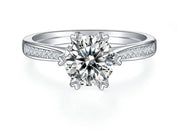 925 Silver 1.5ct 7.5mm Moissanite Diamond Ring