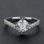 Elegant 925 Silver 1ct Moissanite Diamond Ring – 6.5mm Sparkle
