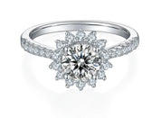 925 Silver 1ct 6.5mm Moissanite Diamond Ring – Elegant & Stunning