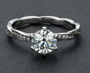 925 Silver 1ct 6.5mm Moissanite Diamond Ring: Elegant & Timeless