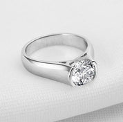 925 Silver 2ct 8mm Moissanite Diamond Ring