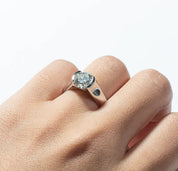 925 Silver 2ct 8mm Moissanite Diamond Ring
