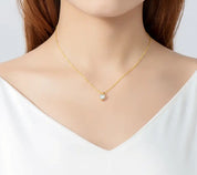 1Ct 6.5mm Heart Moissanite Diamond Pendant Necklace