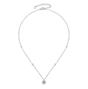 2Ct 8mm Moissanite Diamond Pendant Silver Necklace
