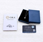 2Ct 8mm Moissanite Diamond Pendant Silver Necklace