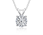 1Ct 6.5mm Moissanite Diamond Pendant Necklace