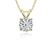 1Ct 6.5mm Moissanite Diamond Pendant Necklace