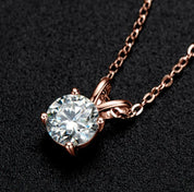 1Ct 6.5mm Moissanite Diamond Pendant Necklace