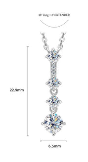0.5Ct 5mm long Moissanite Pendant Necklace