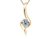 1Ct 6.5mm Charm Moissanite Diamond Pendant Necklace