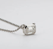 1Ct 6.5mm square Moissanite Diamond Pendant Necklace