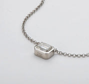 1Ct 6.5mm square Moissanite Diamond Pendant Necklace