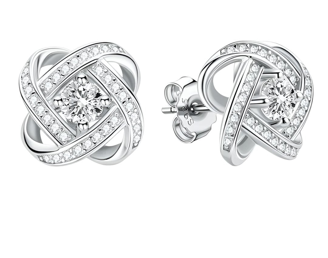 925 Silver Stud 4mm 0.3CT Moissanite Twist Earrings