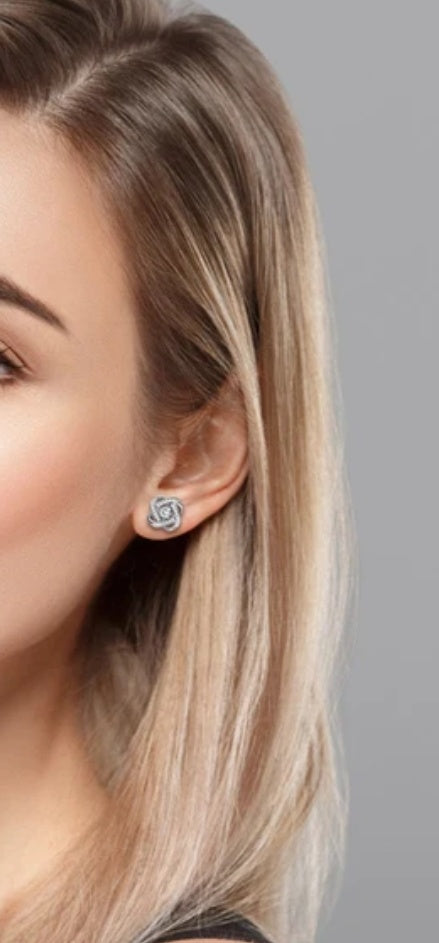 925 Silver Stud 4mm 0.3CT Moissanite Twist Earrings