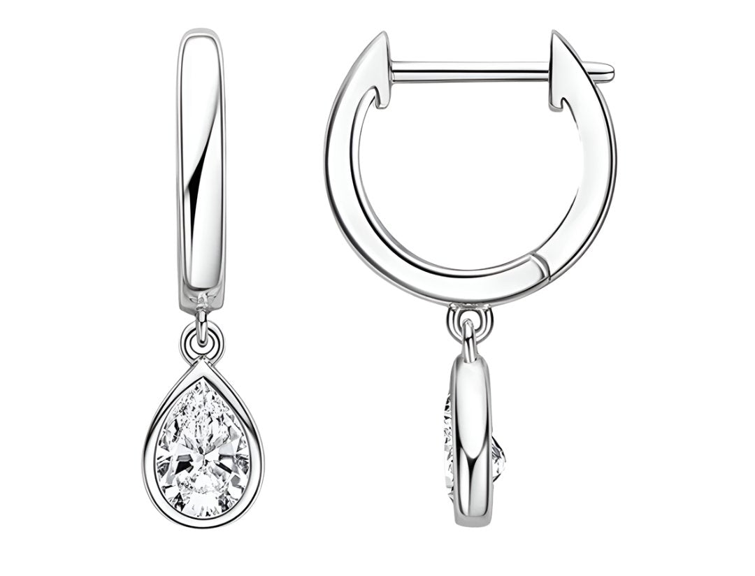 925 Silver Drop 4×6mm 0.5CT Moissanite Diamond Drop Earrings