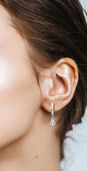 925 Silver Drop 4×6mm 0.5CT Moissanite Diamond Drop Earrings