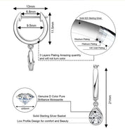 925 Silver Drop 4×6mm 0.5CT Moissanite Diamond Drop Earrings