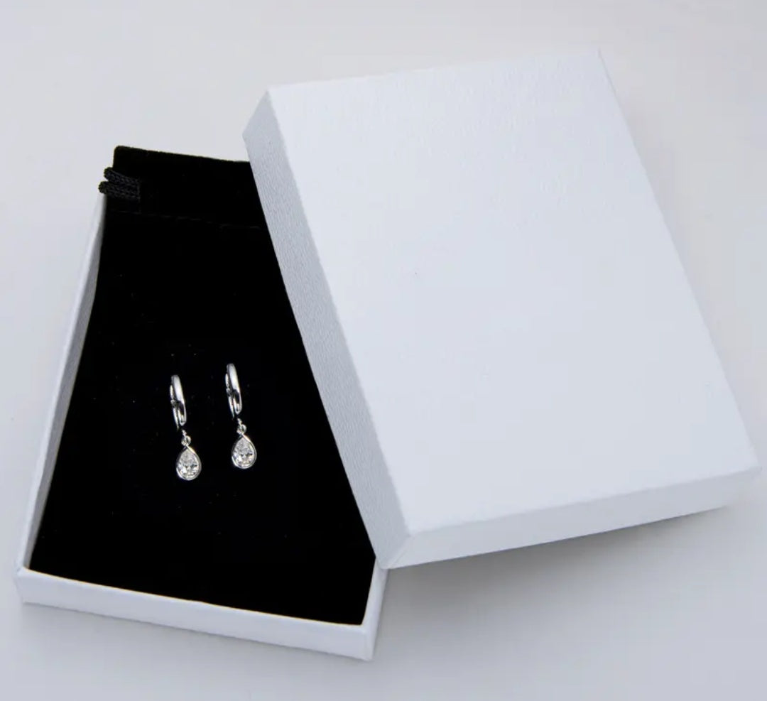 925 Silver Drop 4×6mm 0.5CT Moissanite Diamond Drop Earrings