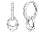 925 Silver 1.3mm 0.01CT Moissanite Drop Earrings