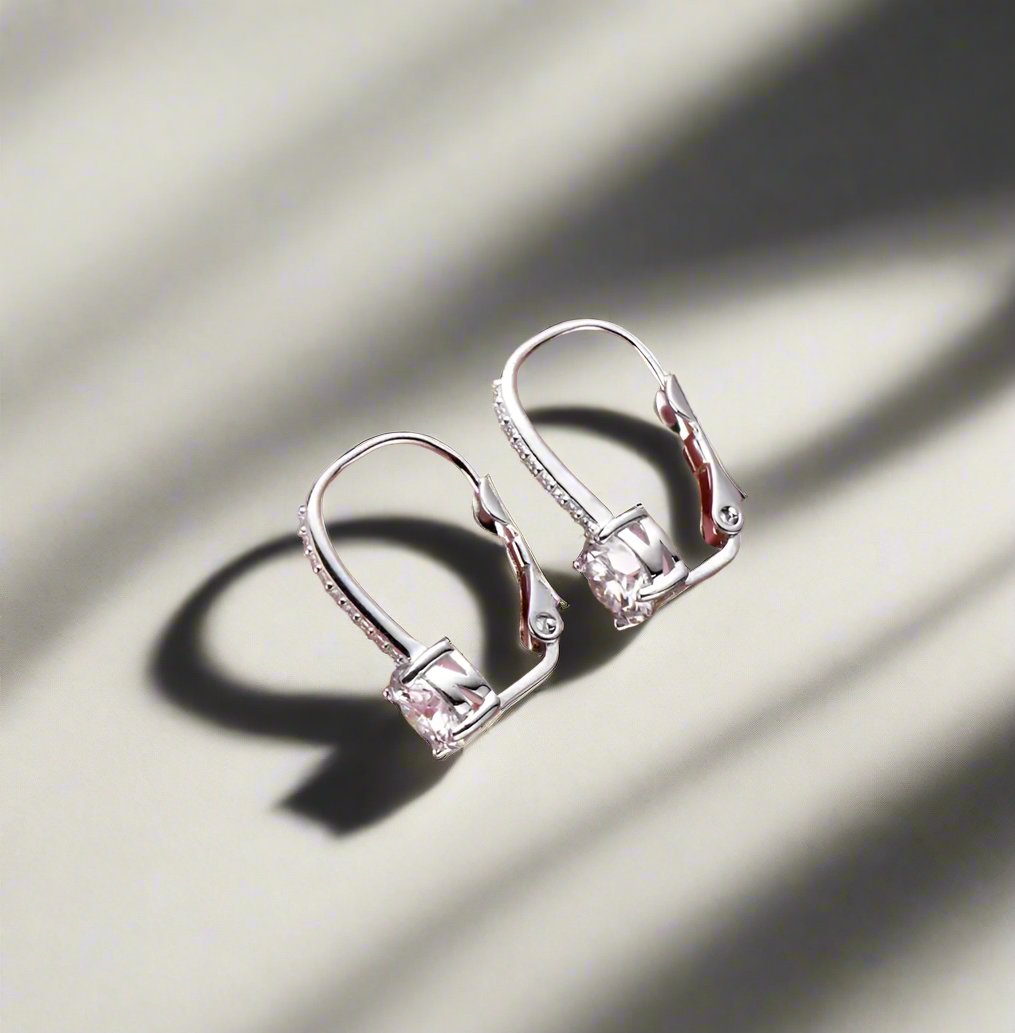 925 Silver 6.5MM 1CT Moissanite Diamond Stud Earrings