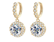 925 Silver 8MM 2CT Moissanite Drop Diamond Earrings