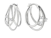 925 Silver Moissanite Split Hoop Diamond Earrings
