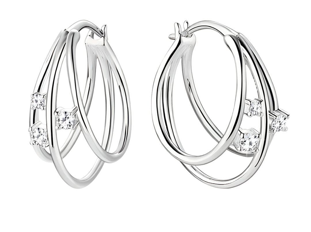 925 Silver Moissanite Split Hoop Diamond Earrings