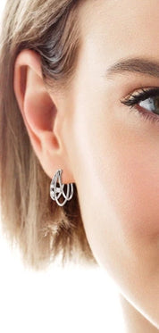 925 Silver Moissanite Split Hoop Diamond Earrings