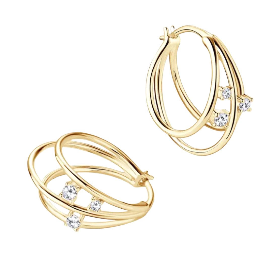 925 Silver Moissanite Split Hoop Diamond Earrings
