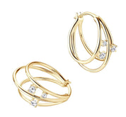 925 Silver Moissanite Split Hoop Diamond Earrings