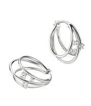 925 Silver Moissanite Split Hoop Diamond Earrings