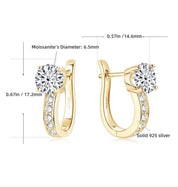 925 Silver 6.5MM 1CT Moissanite Diamond hoop Earrings