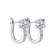 925 Silver 6.5MM 1CT Moissanite Diamond hoop Earrings