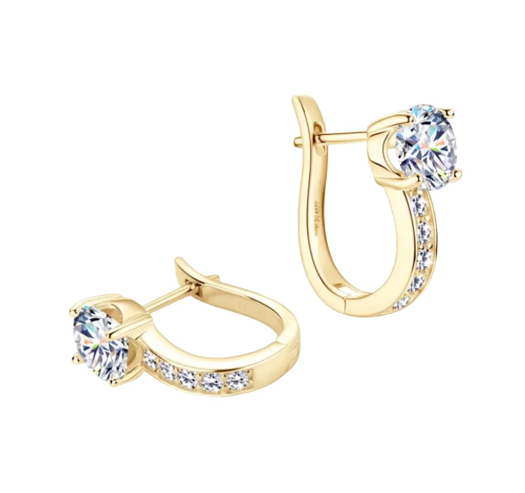 925 Silver 6.5MM 1CT Moissanite Diamond hoop Earrings