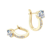 925 Silver 6.5MM 1CT Moissanite Diamond hoop Earrings