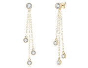 925 Silver 4MM 0.3CT Moissanite Diamond Tassel Earrings