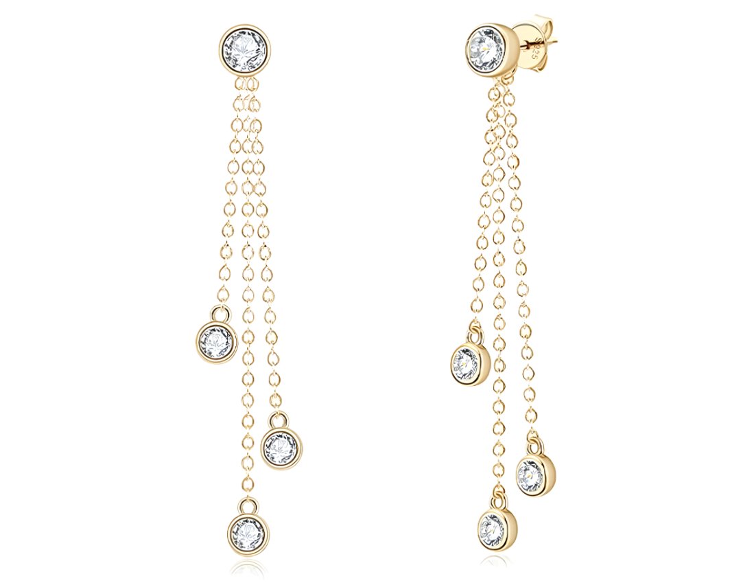 925 Silver 4MM 0.3CT Moissanite Diamond Tassel Earrings