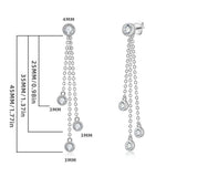 925 Silver 4MM 0.3CT Moissanite Diamond Tassel Earrings