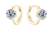 925 Silver 6.5MM 1CT Moissanite Diamond hoop Earrings