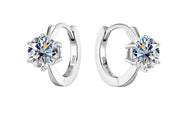 925 Silver 6.5MM 1CT Moissanite Diamond hoop Earrings